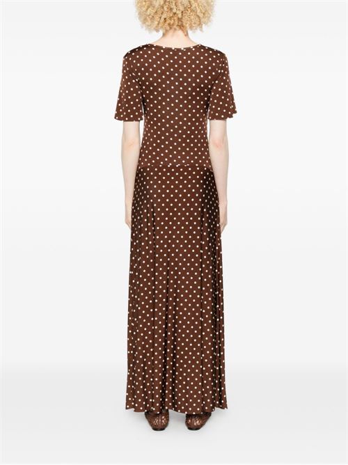 Abito donna Marella Sport lungo marrone a pois manica media MARELLA Sport | TECA011